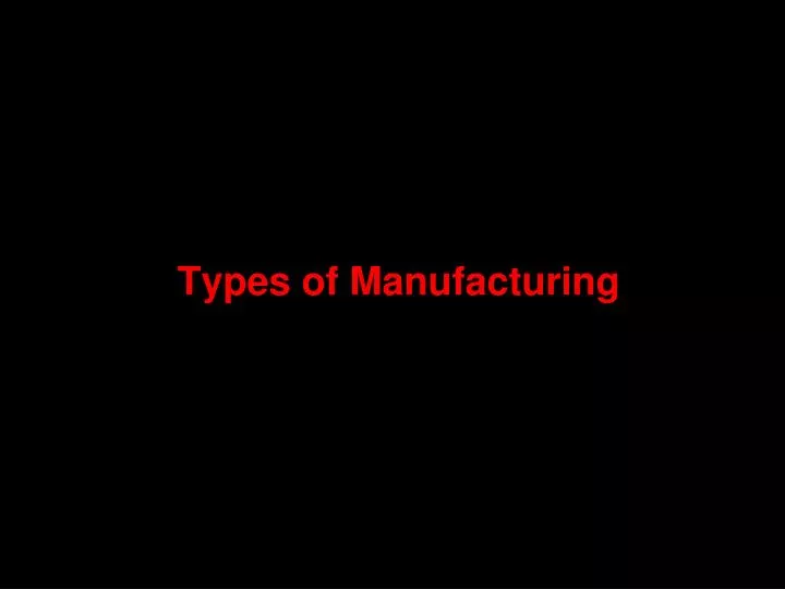types of manufacturing