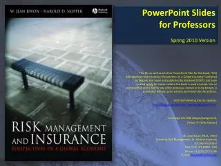PowerPoint Slides for Professors Spring 2010 Version