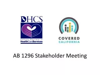 AB 1296 Stakeholder Meeting