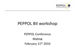 PEPPOL BII workshop