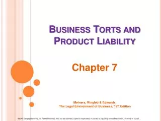 Business Torts and Product Liability