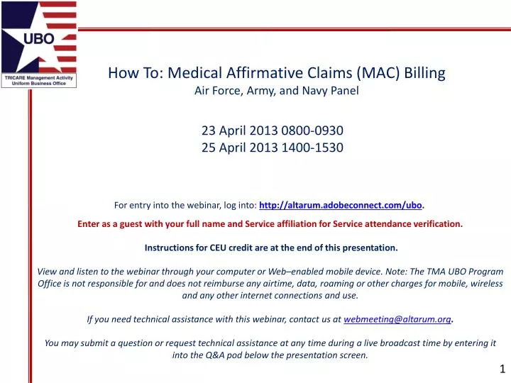 how to medical affirmative claims mac billing air force army and navy panel