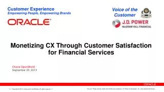 Monetizing CX Through Customer Satisfaction for Financial Services