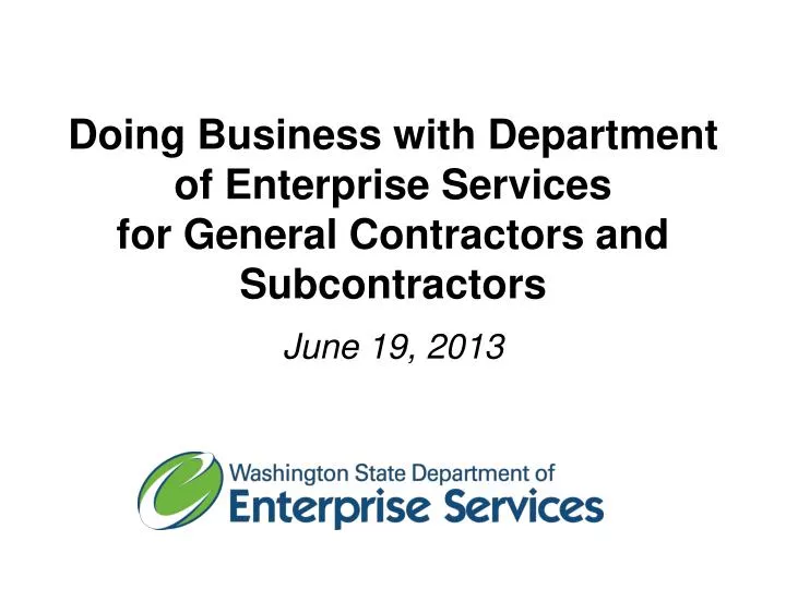 doing business with department of enterprise services for general contractors and subcontractors