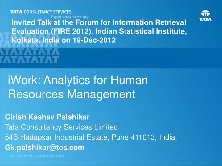 iwork analytics for human resources management