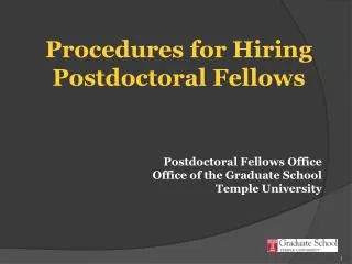 Procedures for Hiring Postdoctoral Fellows