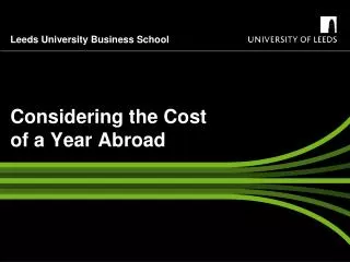 Considering the Cost of a Year Abroad