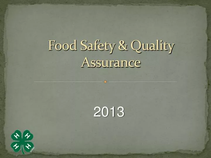 food safety quality assurance