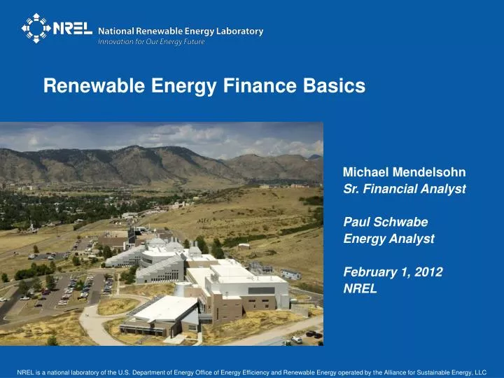 renewable energy finance basics