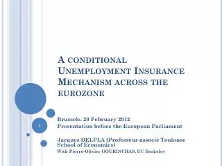 A conditional Unemployment Insurance Mechanism across the eurozone