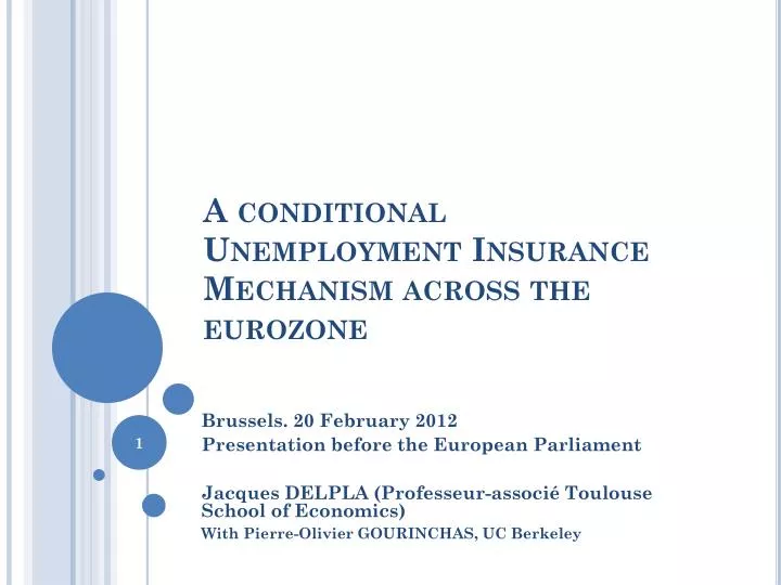 a conditional unemployment insurance mechanism across the eurozone