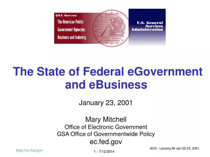 the state of federal egovernment and ebusiness