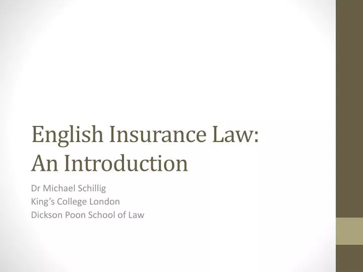 english insurance law an introduction