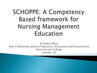 SCHOPPE: A Competency Based framework for Nursing Management Education