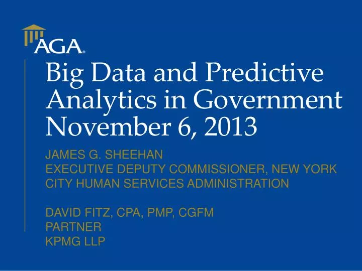 big data and predictive analytics in government november 6 2013