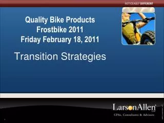 Quality Bike Products Frostbike 2011 Friday February 18, 2011