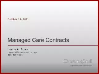 Managed Care Contracts
