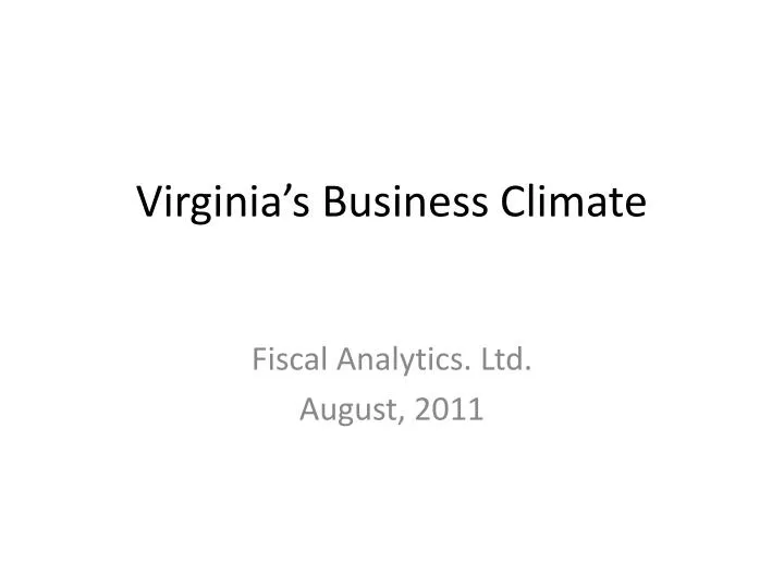 virginia s business climate