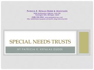 Special needs trusts