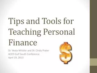 Tips and Tools for Teaching Personal Finance