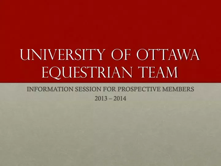 university of ottawa equestrian team