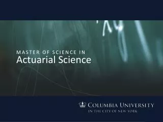 Master of Science in Actuarial Science