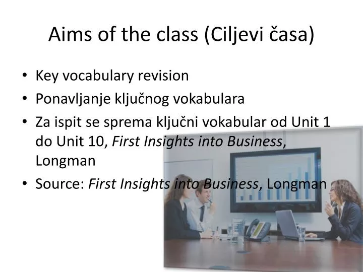 aims of the class ciljevi asa