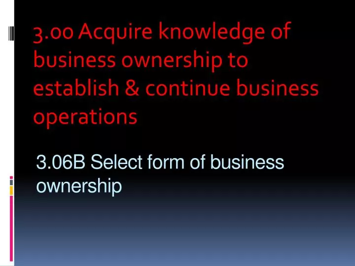 3 06b select form of business ownership