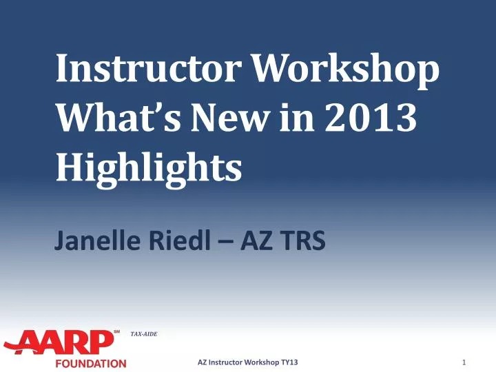 instructor workshop what s new in 2013 highlights