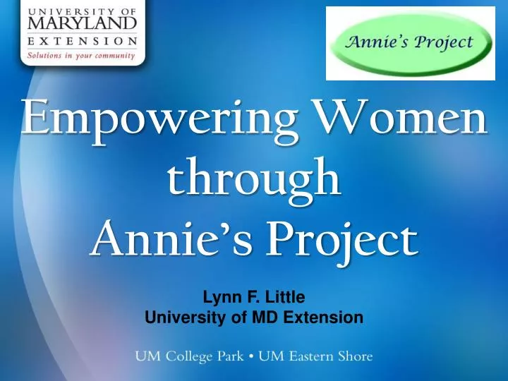 empowering women through annie s project