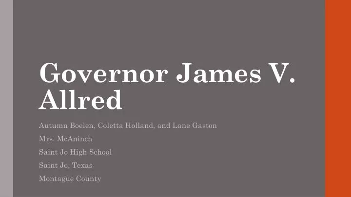 governor james v allred