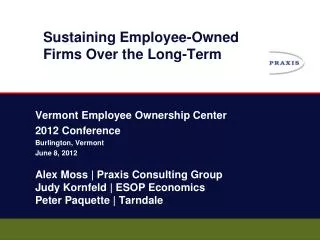 Sustaining Employee-Owned Firms Over the Long-Term