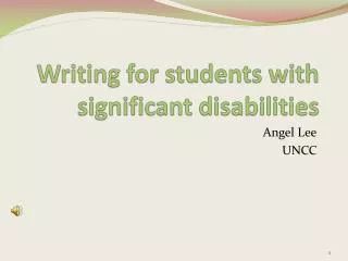 Writing for students with significant disabilities