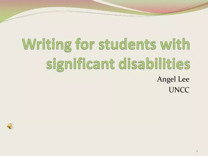 writing for students with significant disabilities