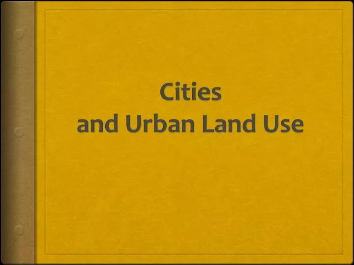 cities and urban land use