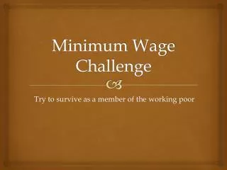 Minimum Wage Challenge