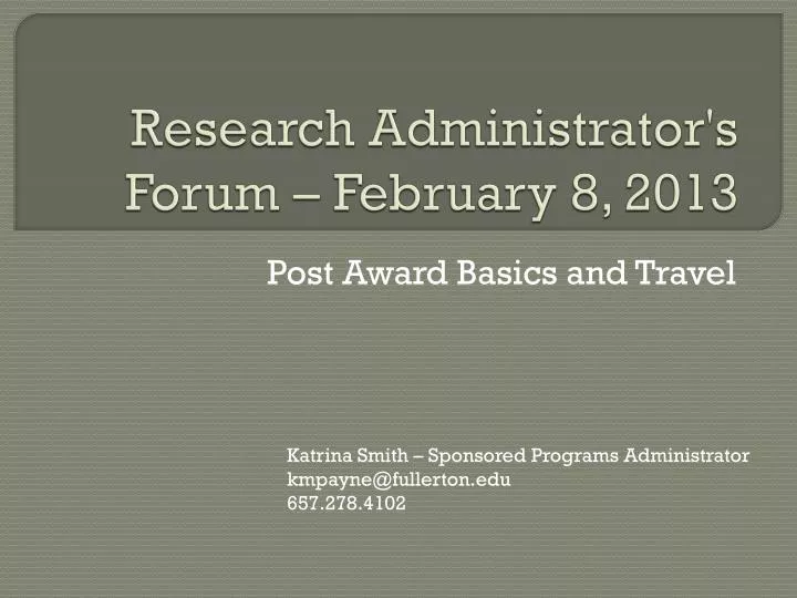 research administrator s forum february 8 2013
