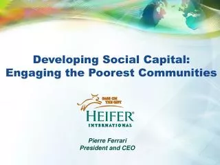 Developing Social Capital: Engaging the Poorest Communities