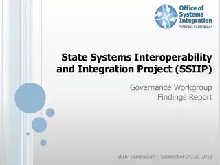 State Systems Interoperability and Integration Project (SSIIP)