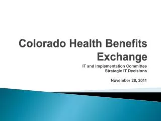 Colorado Health Benefits Exchange