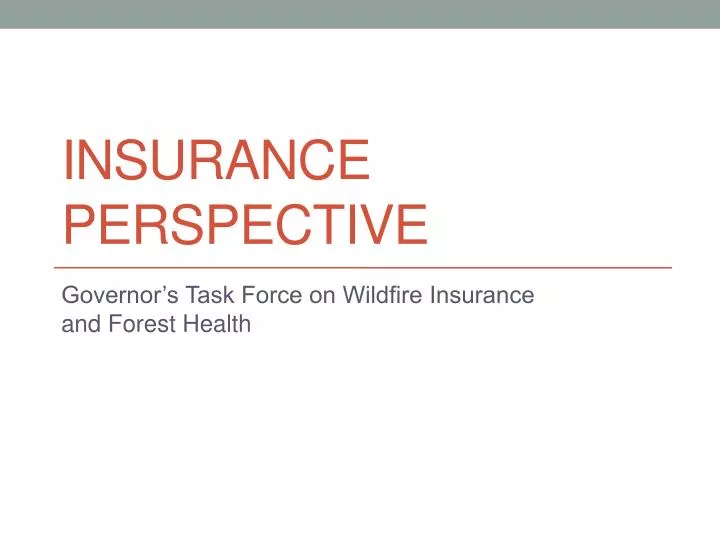 insurance perspective