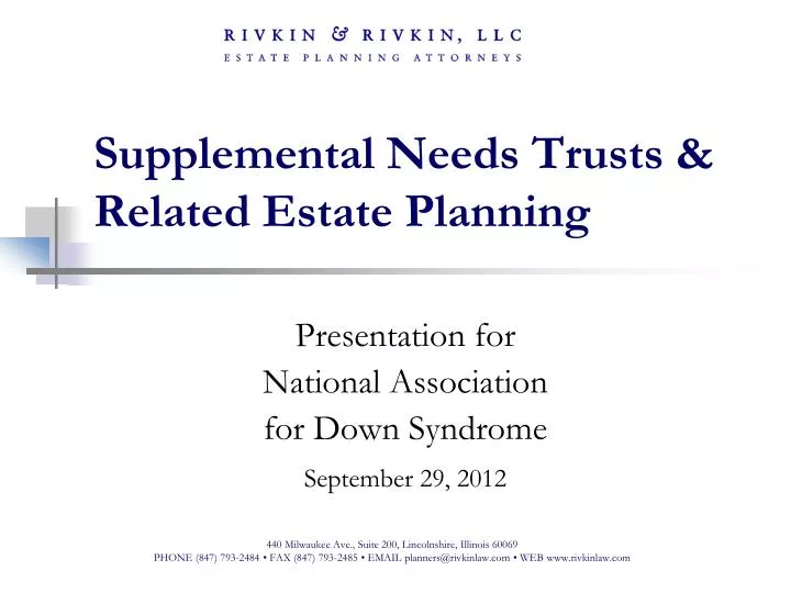 supplemental needs trusts related estate planning