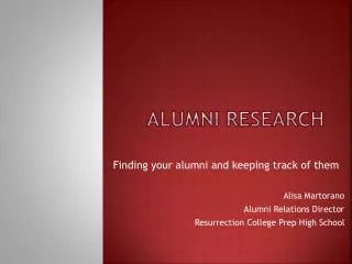 Alumni Research