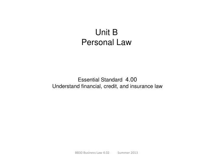 unit b personal law