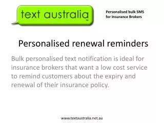 Personalised renewal reminders