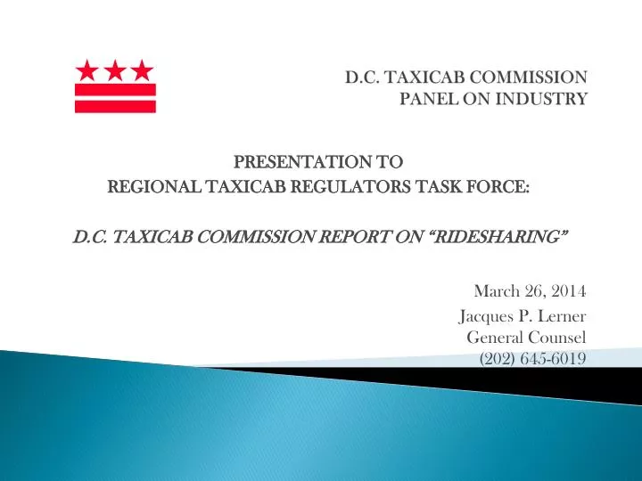 d c taxicab commission panel on industry