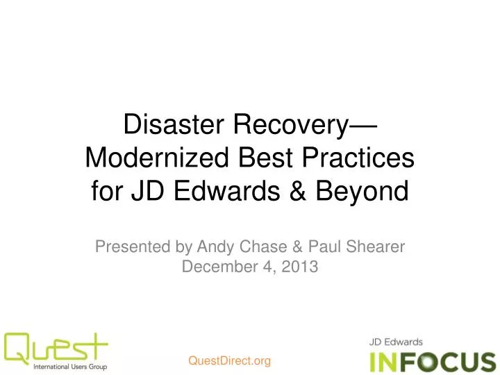 disaster recovery modernized best practices for jd edwards beyond