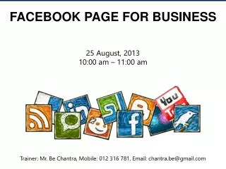 FACEBOOK PAGE FOR BUSINESS