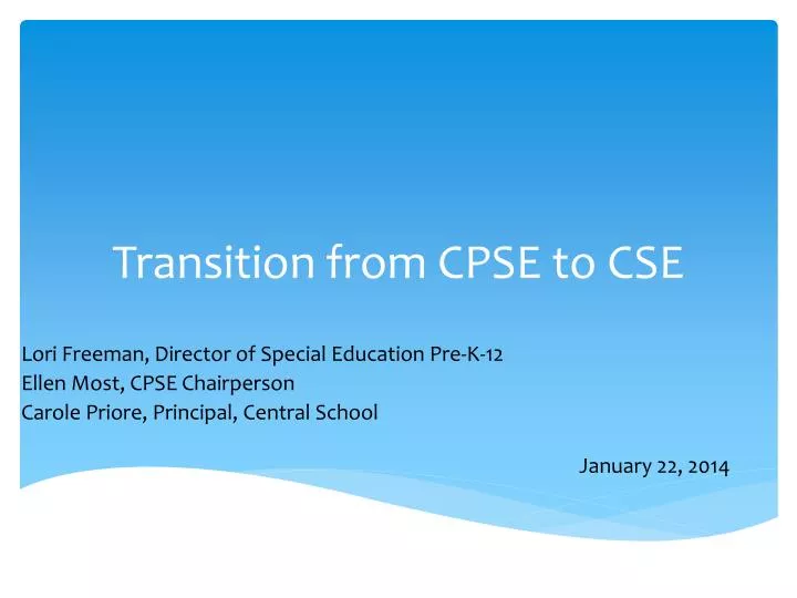 transition from cpse to cse