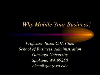 Why Mobile Your Business?